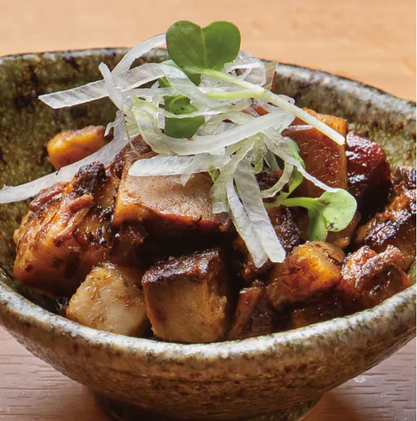 Chashu pork prepared with our secret sauce