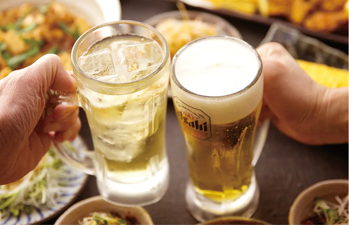 ビールとハイボールで乾杯